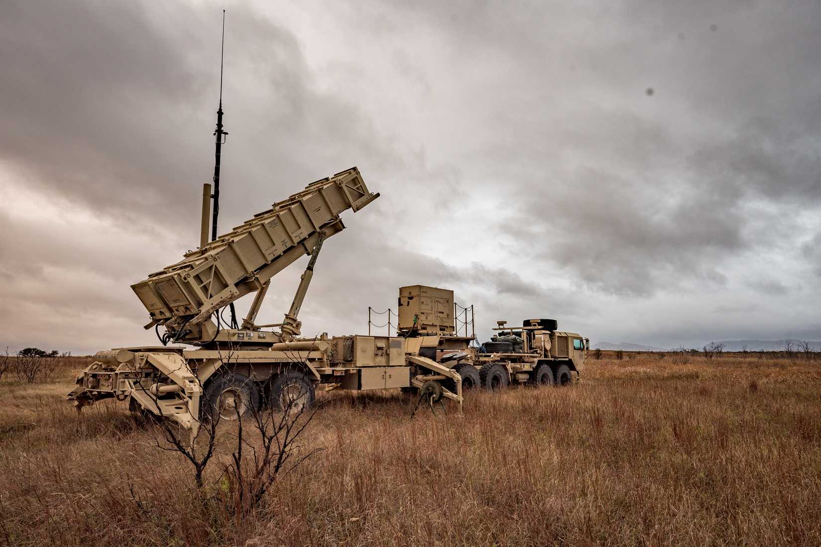 A Patriot Launcher is staged during 3rd Battalion, 2nd Air Defense Artillery Regiment's culminating field training exercise on Fort Sill