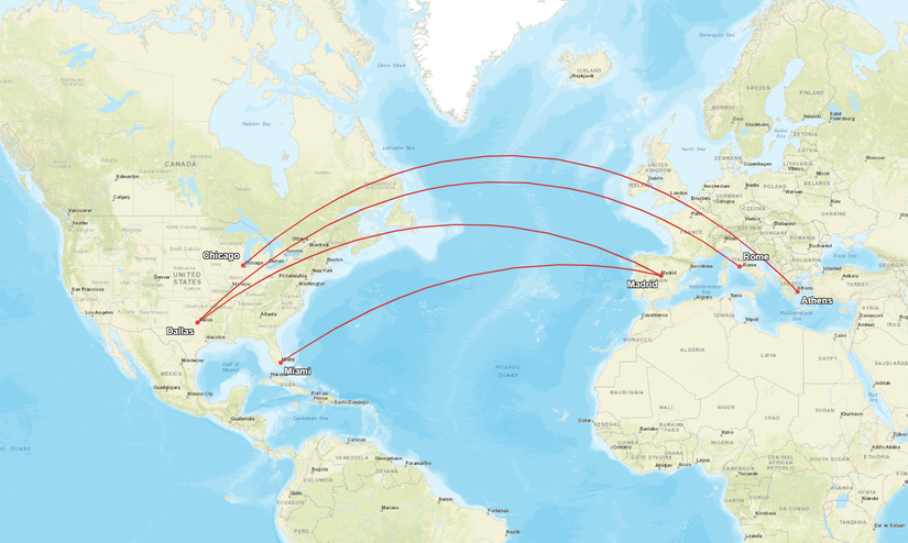 AA Busiest Transatlantic Routes