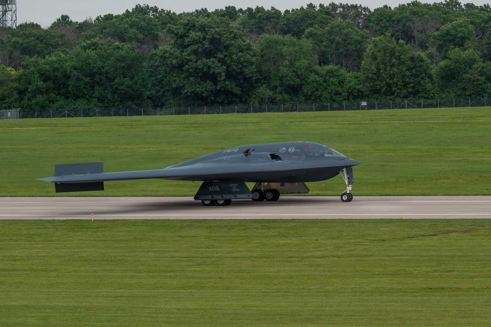 Air Force B-2 Spirit aircraft, “The Spirit of Ohio”, returns to Whiteman Air Force Base, Missouri