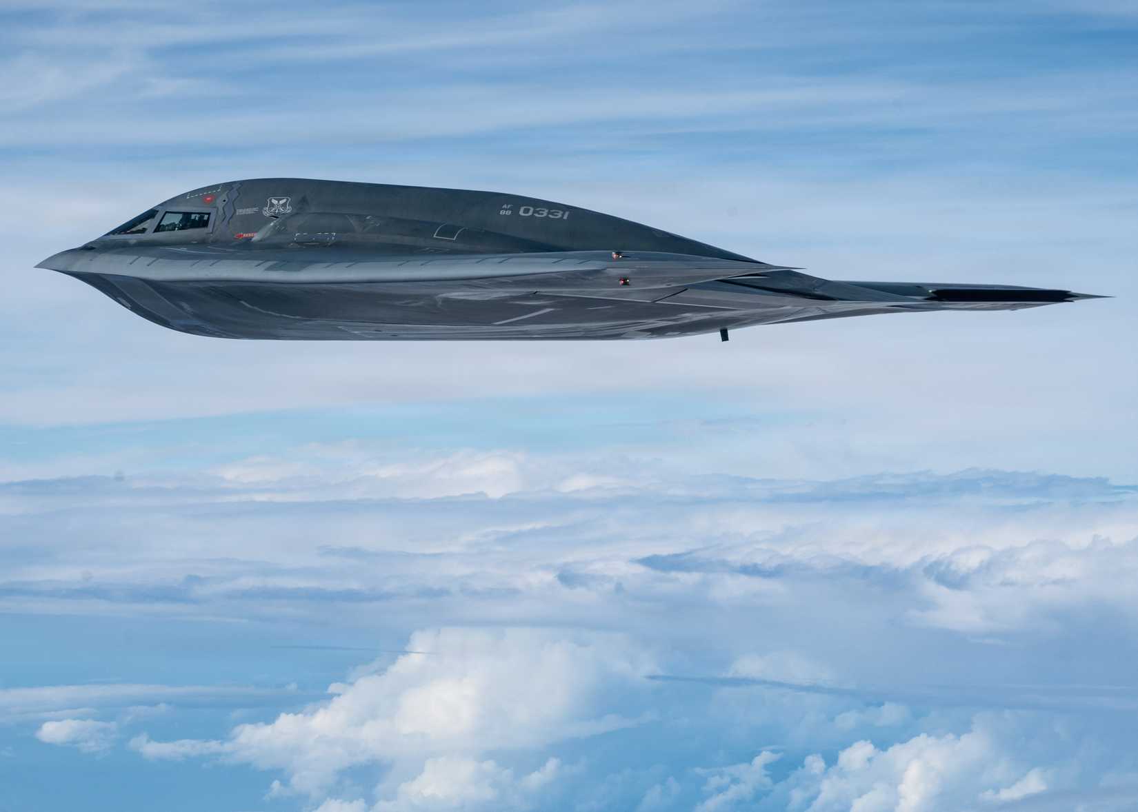 . Air Force B-2 Spirit Stealth Bomber, assigned to the 509th Bomb Wing participates in a live-fire sinking
