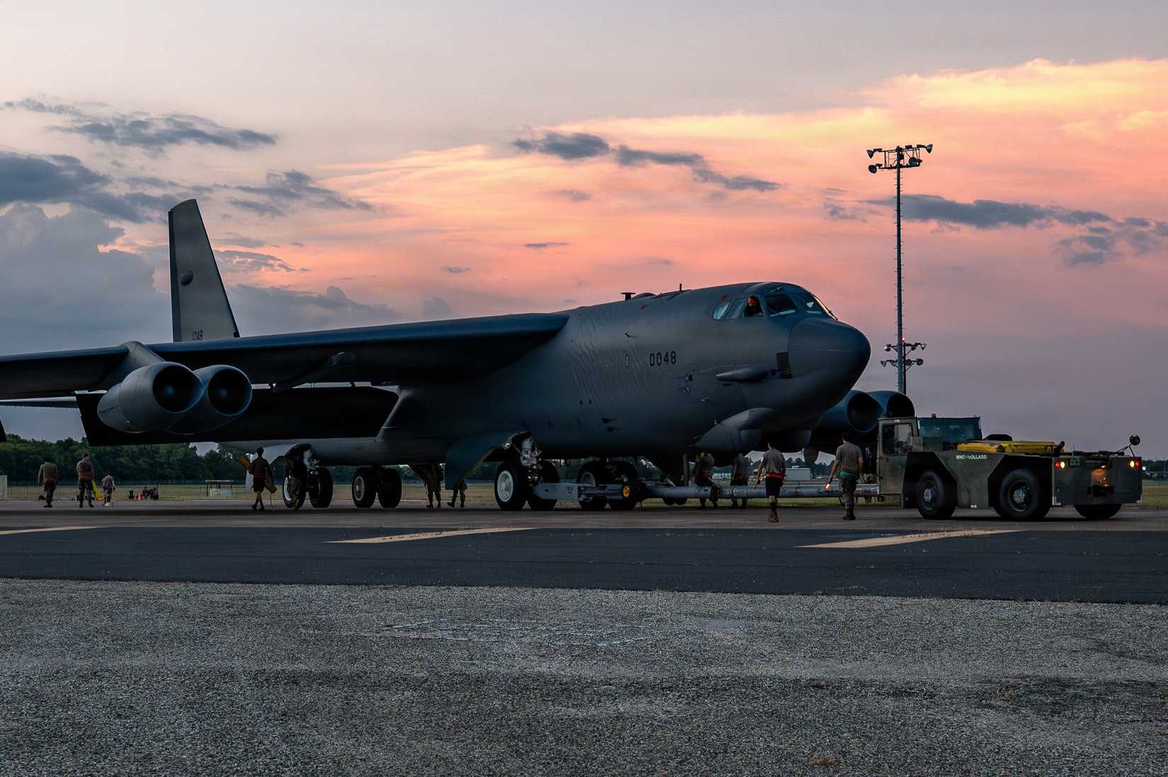 Air Force B-52H Stratofortress aircraft sits on the flightline during exercise Bayou Vigilance 26-3