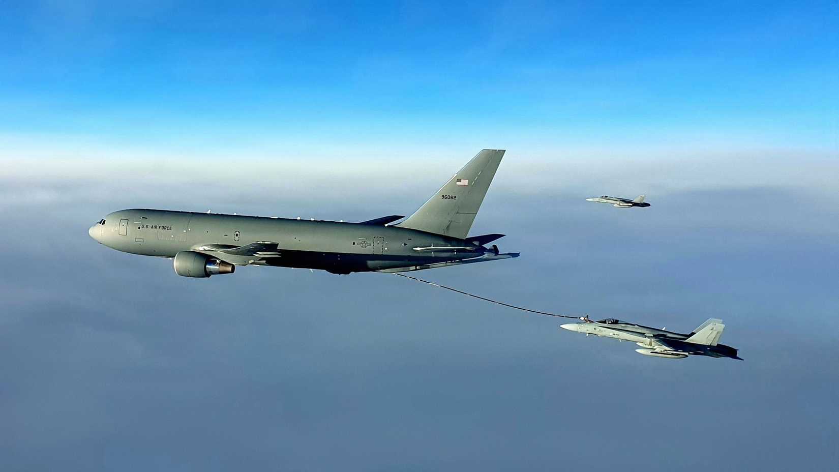 Air Force Reserve Command’s KC-46 Pegasus refueled Finnish FA-18s for the first time in Finland airspace