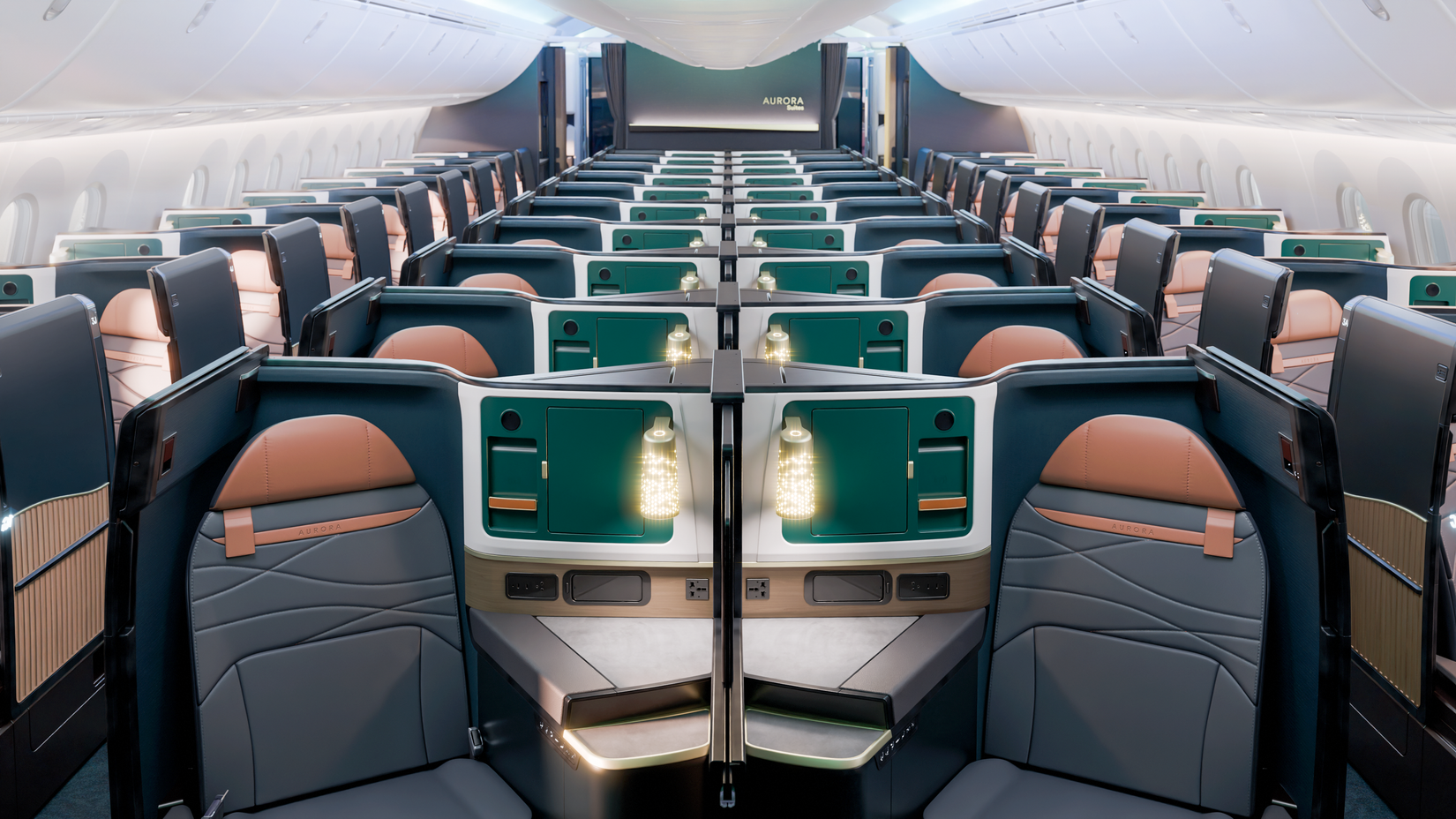 Alaska Airlines Boeing 787-AURORA CABIN render