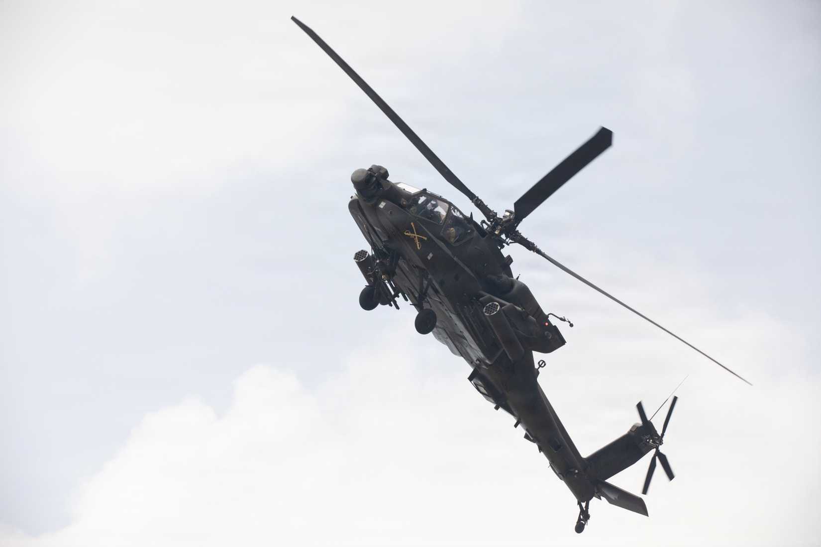 Army AH-64E Apache helicopter maneuvers over Baturaja Combat Training Center, Indonesia, Sept. 3, 2026