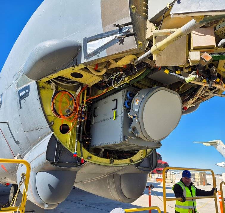 A close-up photo of the B-52's new AN/APQ-188 AESA Radar