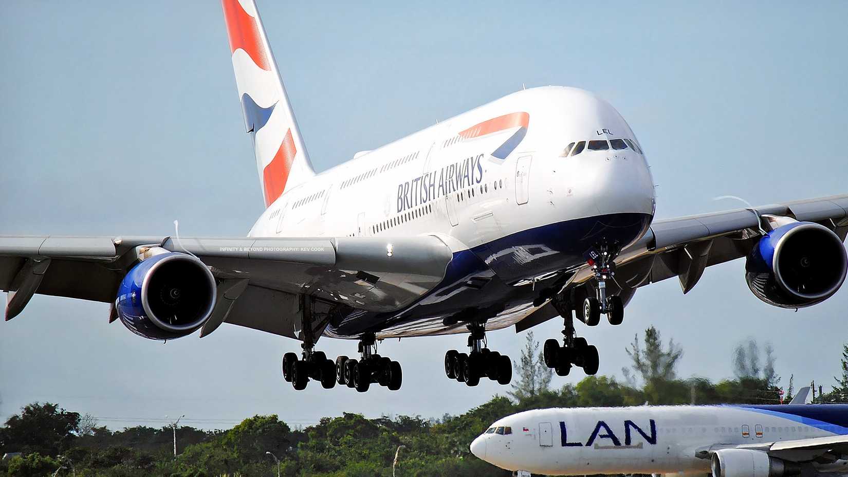 BA A380 about to land