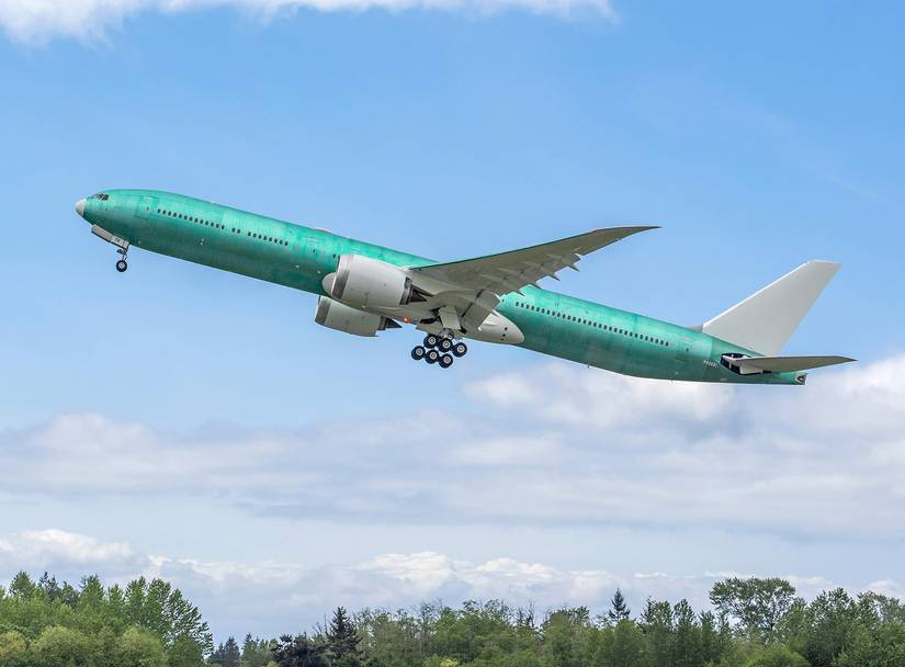 Boeing flew the first 777-9 for Lufthansa Thursday.