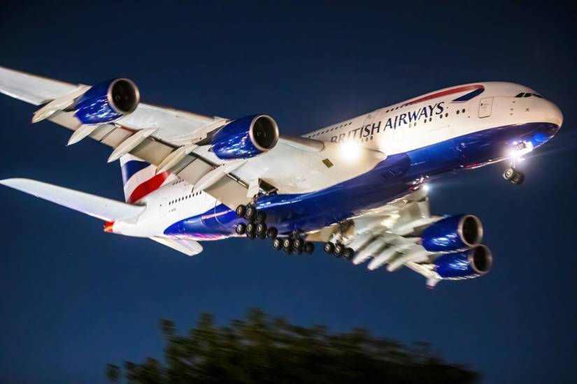 British Airways A380 airliner