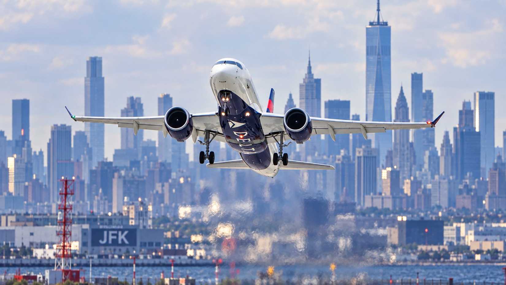 Delta Air Lines Airbus A220-100 taking off at JFK
