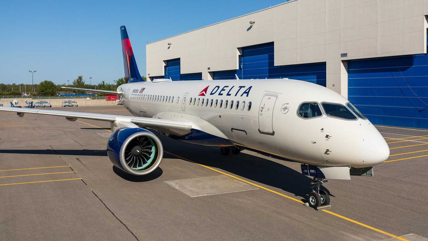 Delta Air Lines Airbus A220-100 parked