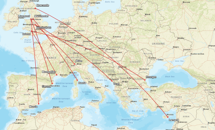 easyJet New Routes Not London