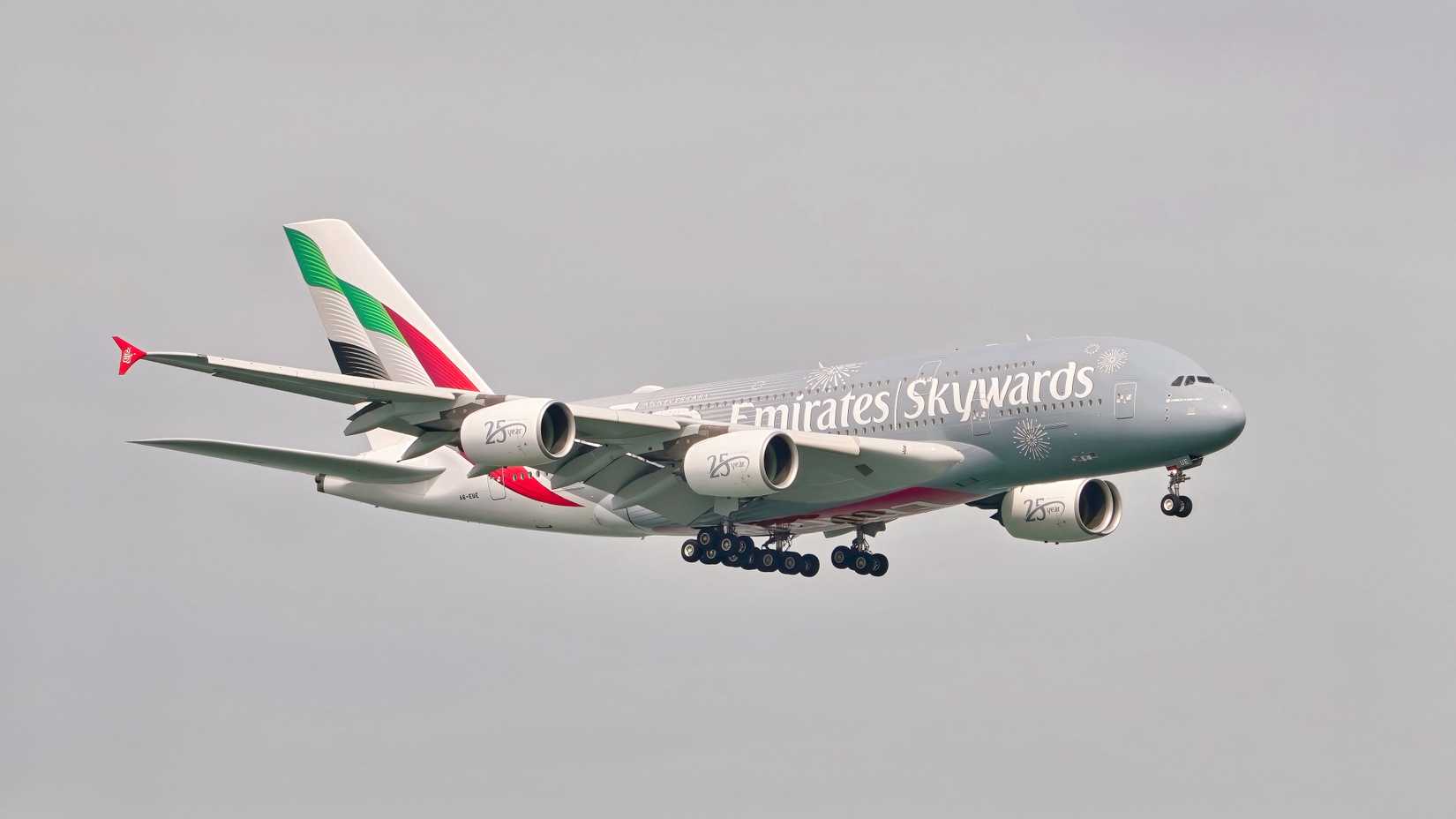 Emirates A380 on final approach