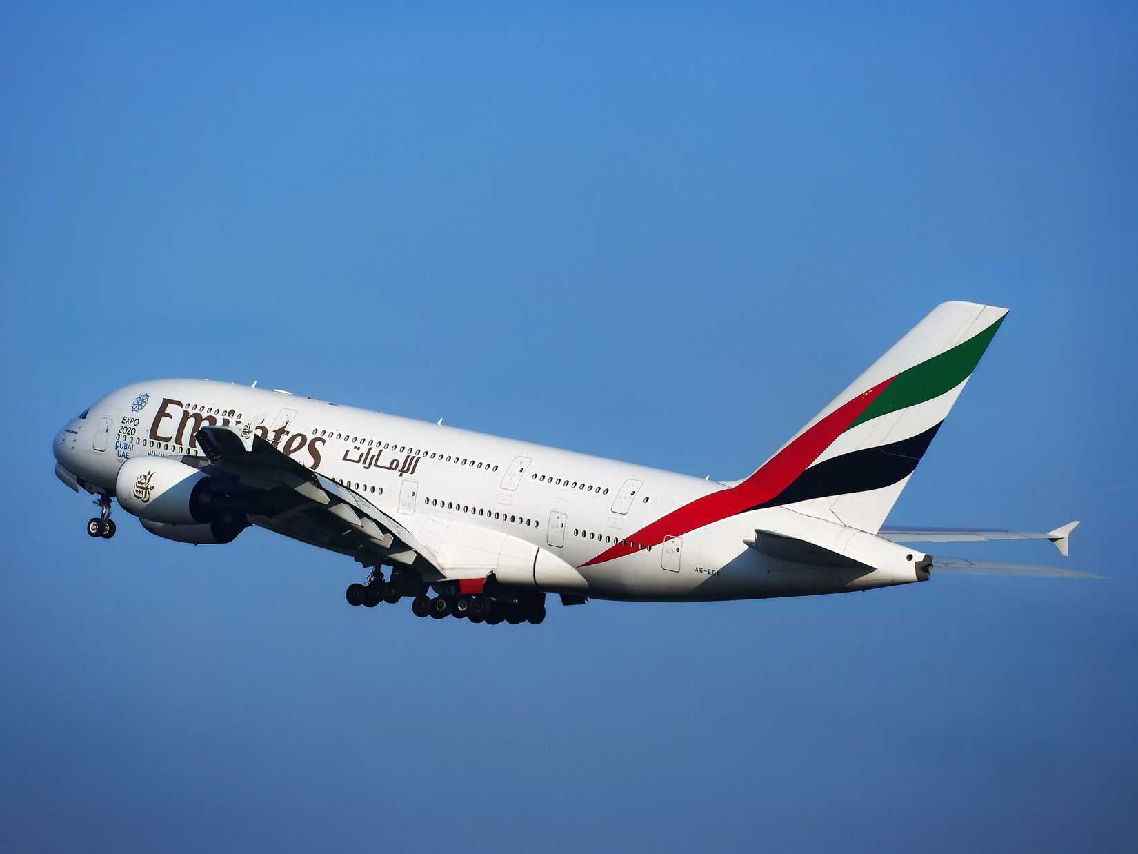 Emirates A380 on initial departure