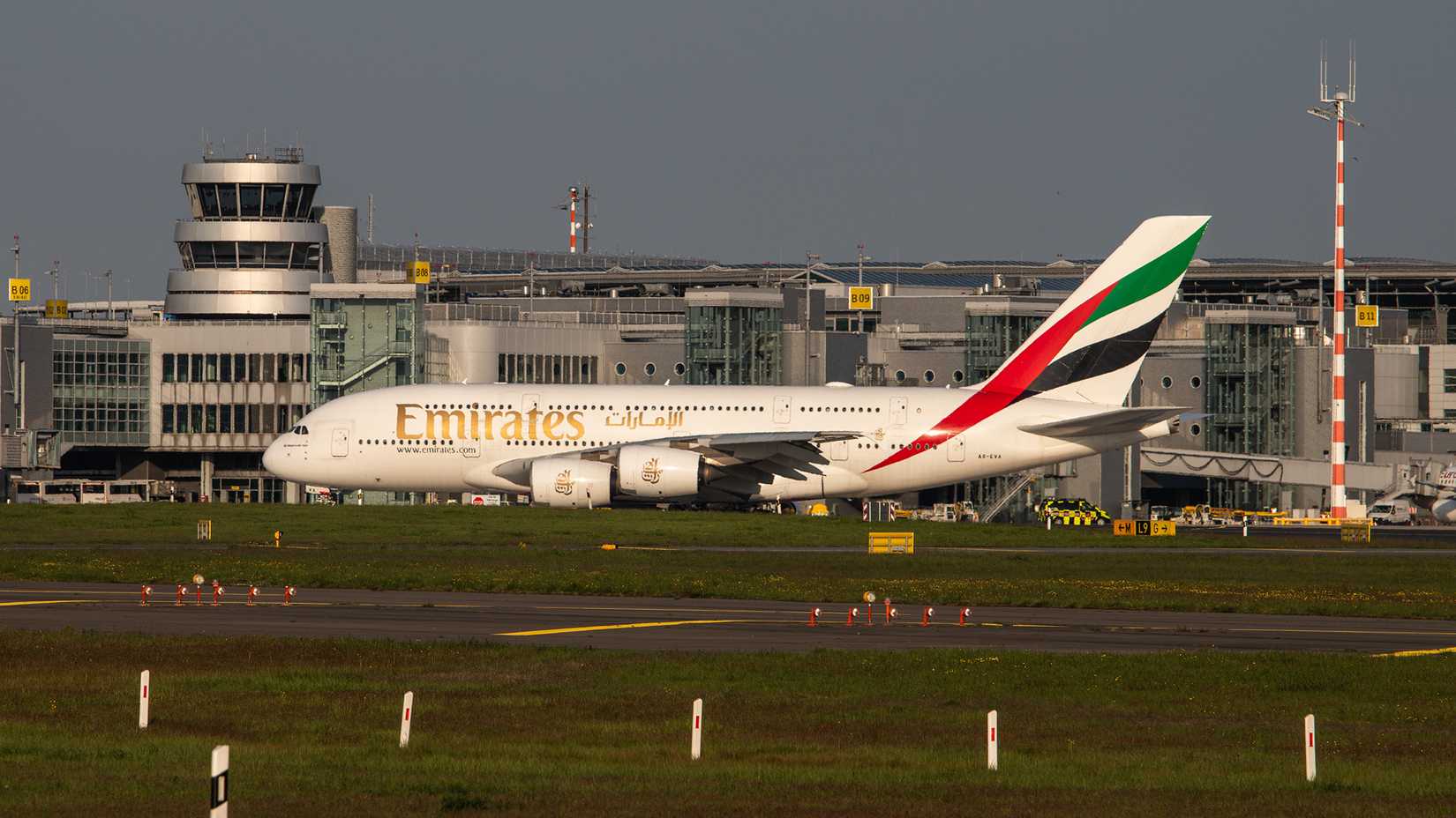 Emirates Airbus A380 at Düsseldorf International Airport