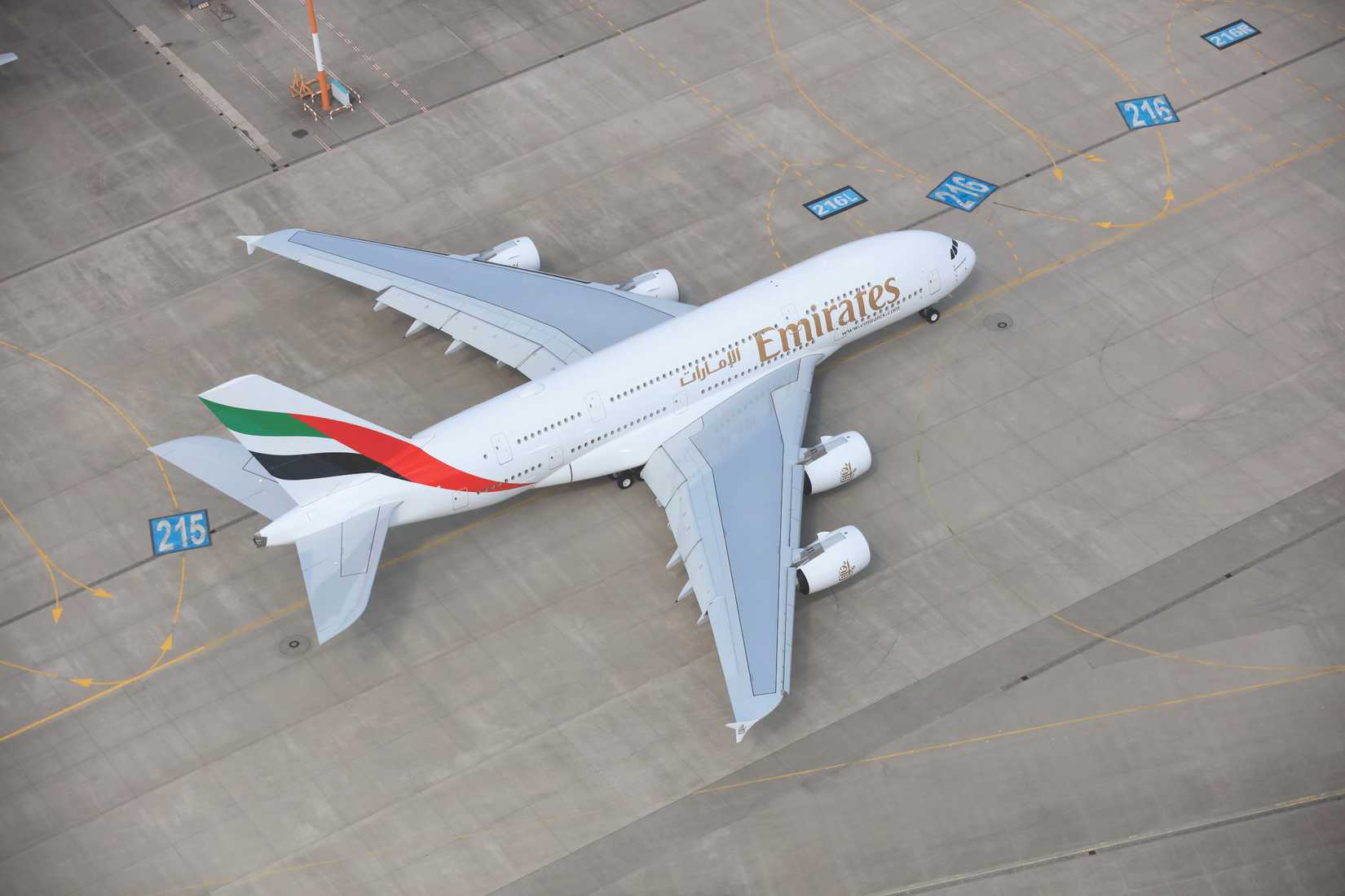 Emirates Airbus A380 on ground