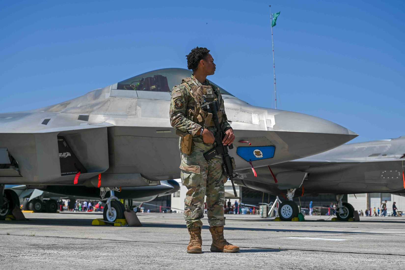F-22A Raptor assigned to the 525th Fighter Generation Squadron during America Fest 2025 at Kadena Air Base, Japan