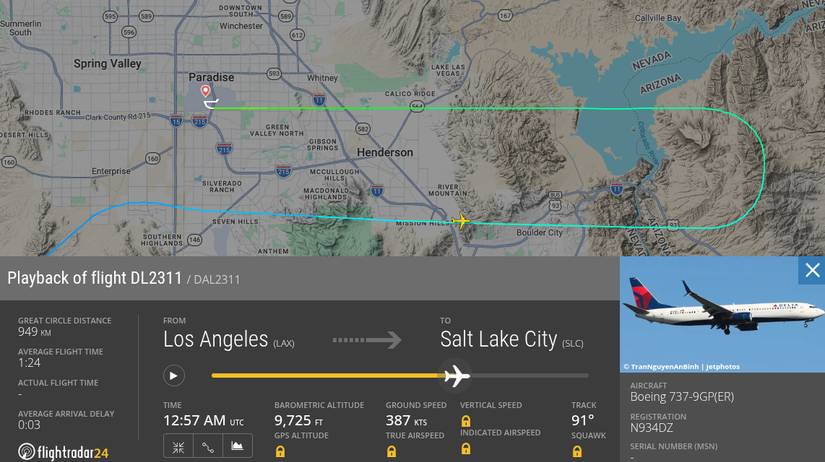 Flightradar24 Playback of flight DL2311