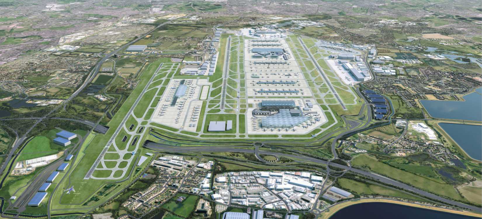 London Heathrow Airport third runway rendering 
