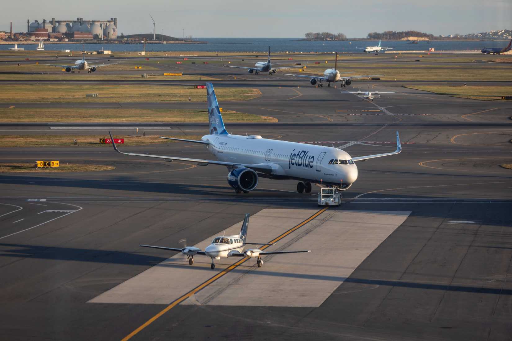 JetBlue aircraft at Boston Wirestock Creators