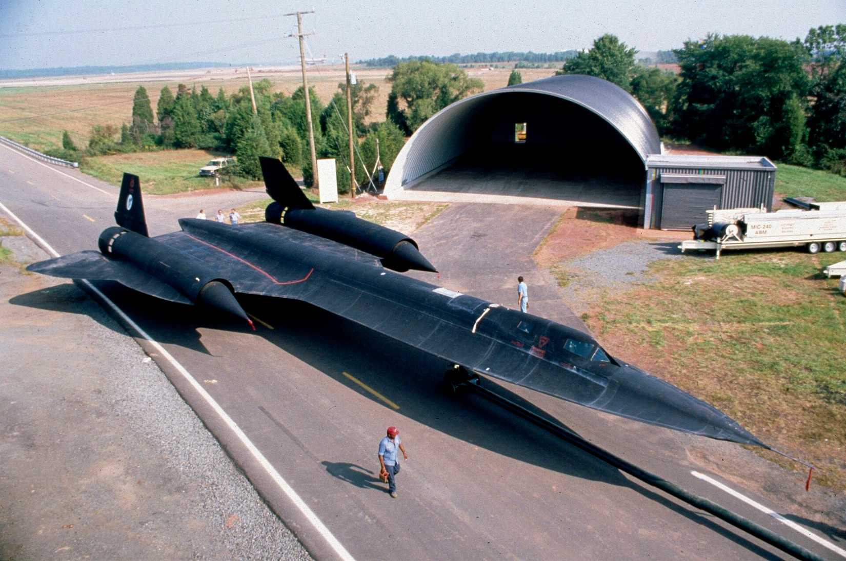 Twin-engine, two-seat, supersonic strategic reconnaissance aircraft; airframe constructed largely of titanium and its alloys; vertical tail fins are constructed of a composite (laminated plastic-type material) to reduce radar cross-section; Pratt and Whitney J58 (JT11D-20B) turbojet engines feature large inlet shock cones.