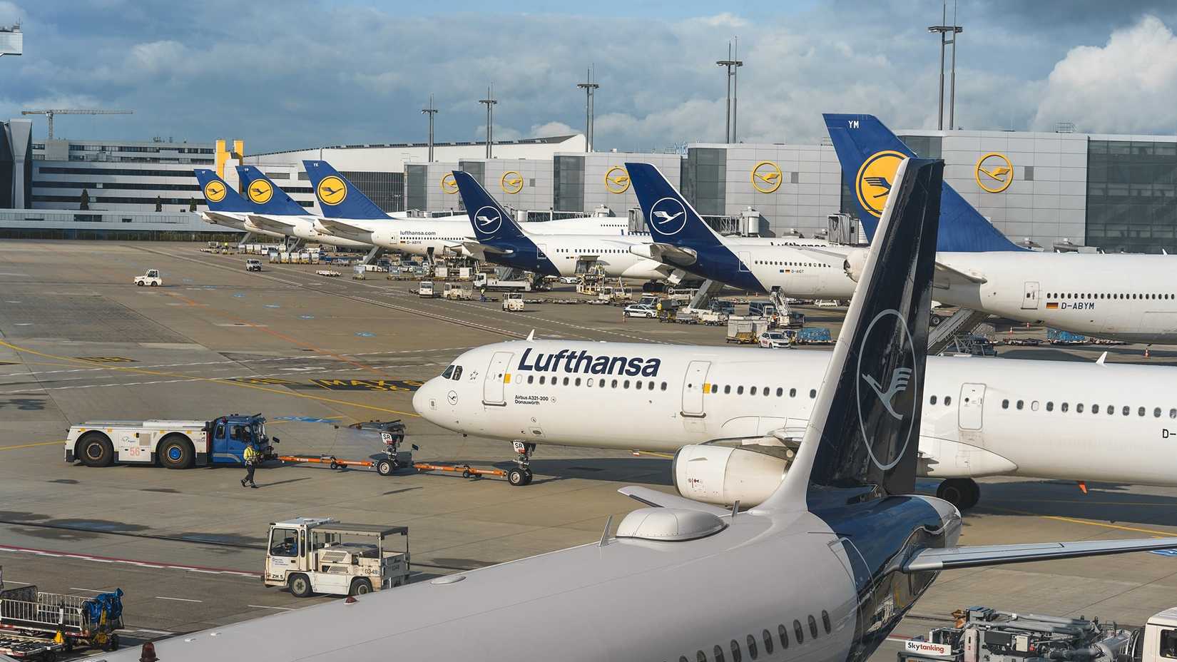 Lufthansa aircraft at Frankfurt Airport