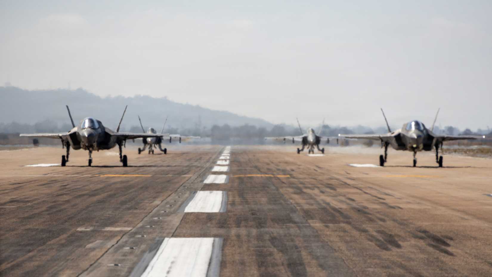 Marine Corps F-35 Lightning IIs with Marine Fighter Attack Squadron (VMFA) 122, Marine Aircraft Group 13, 3rd Marine Aircraft Wing