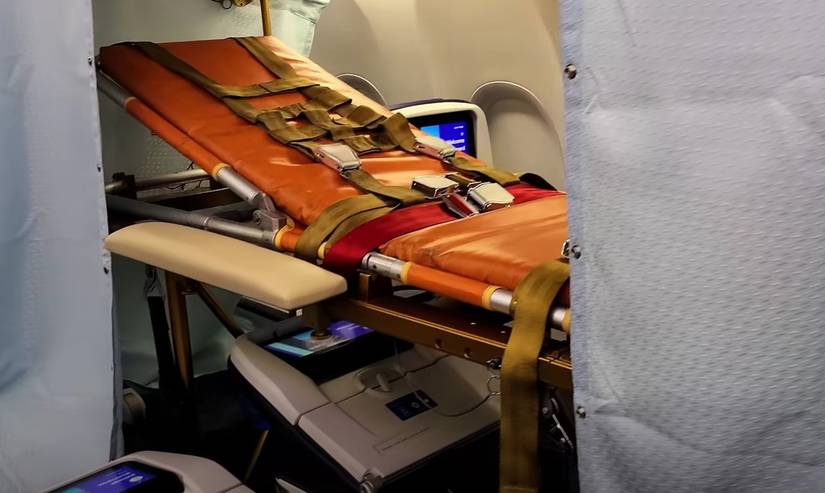 Medevac seat row on United Boeing 737 Max 8 used in Guam