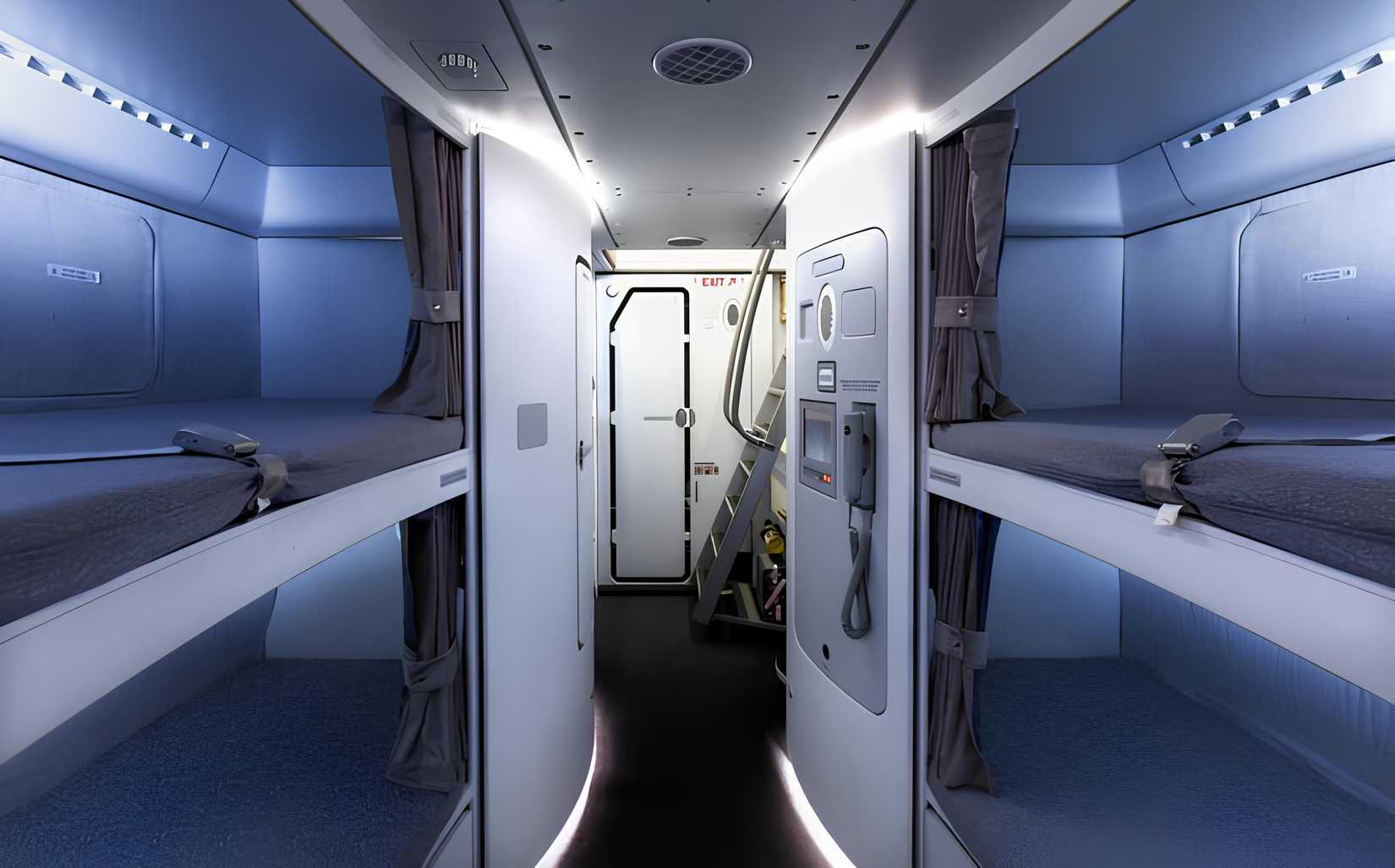 Cabin crew rest compartment on Qantas Airbus A380