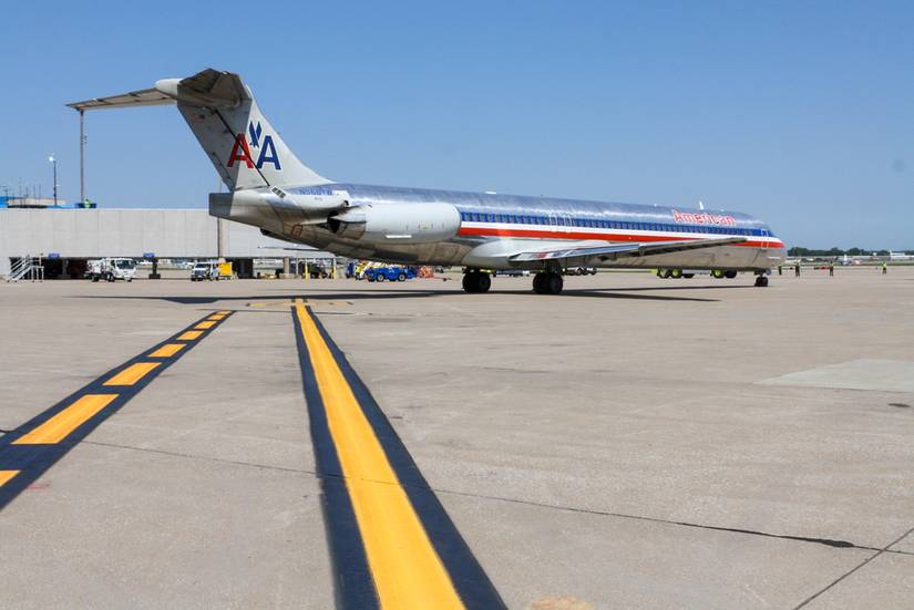 Old American Airlines airliner at St. Louis