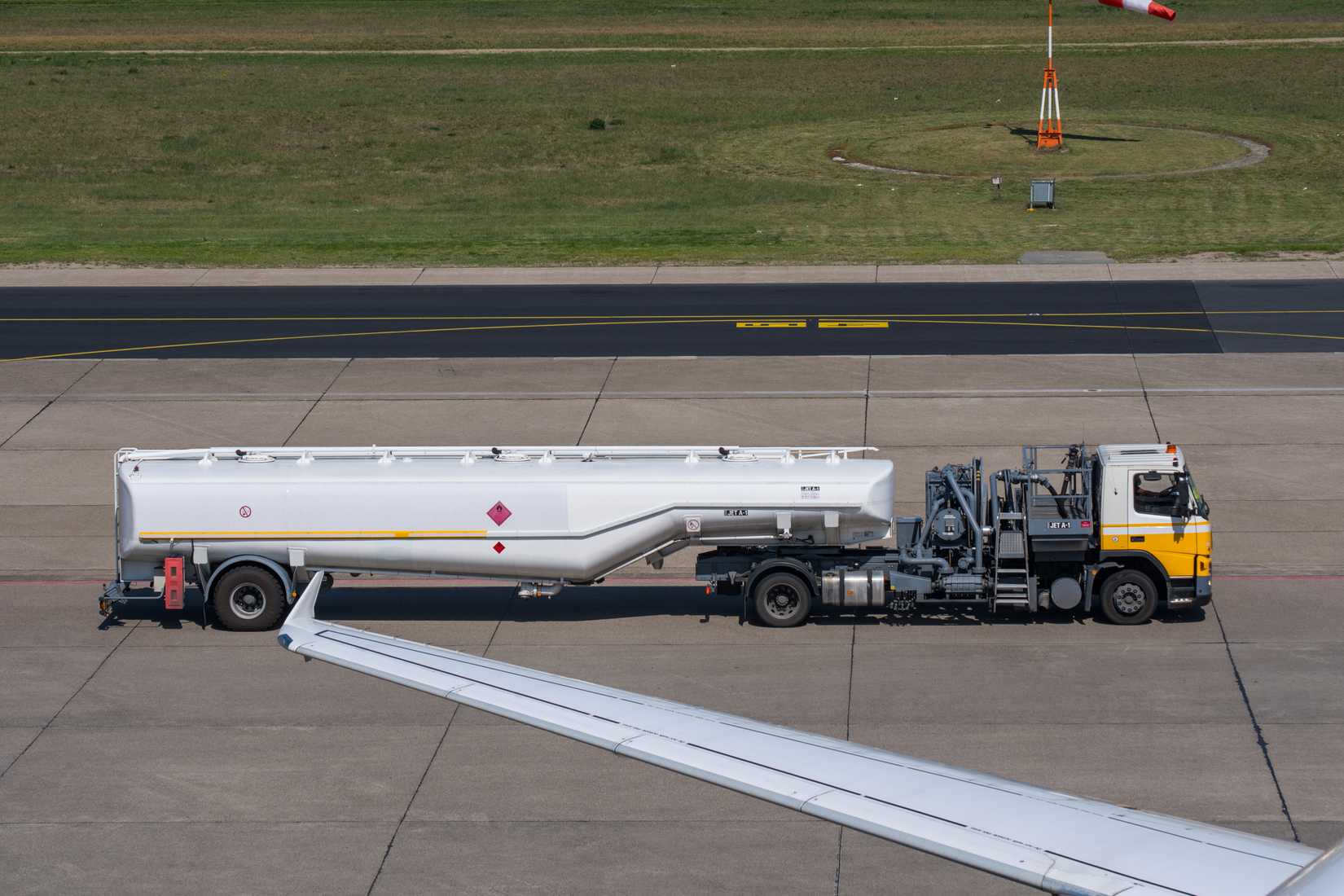 Berlin Germany - April 21. 2018: Fuel truck at Berlin Tegel airport