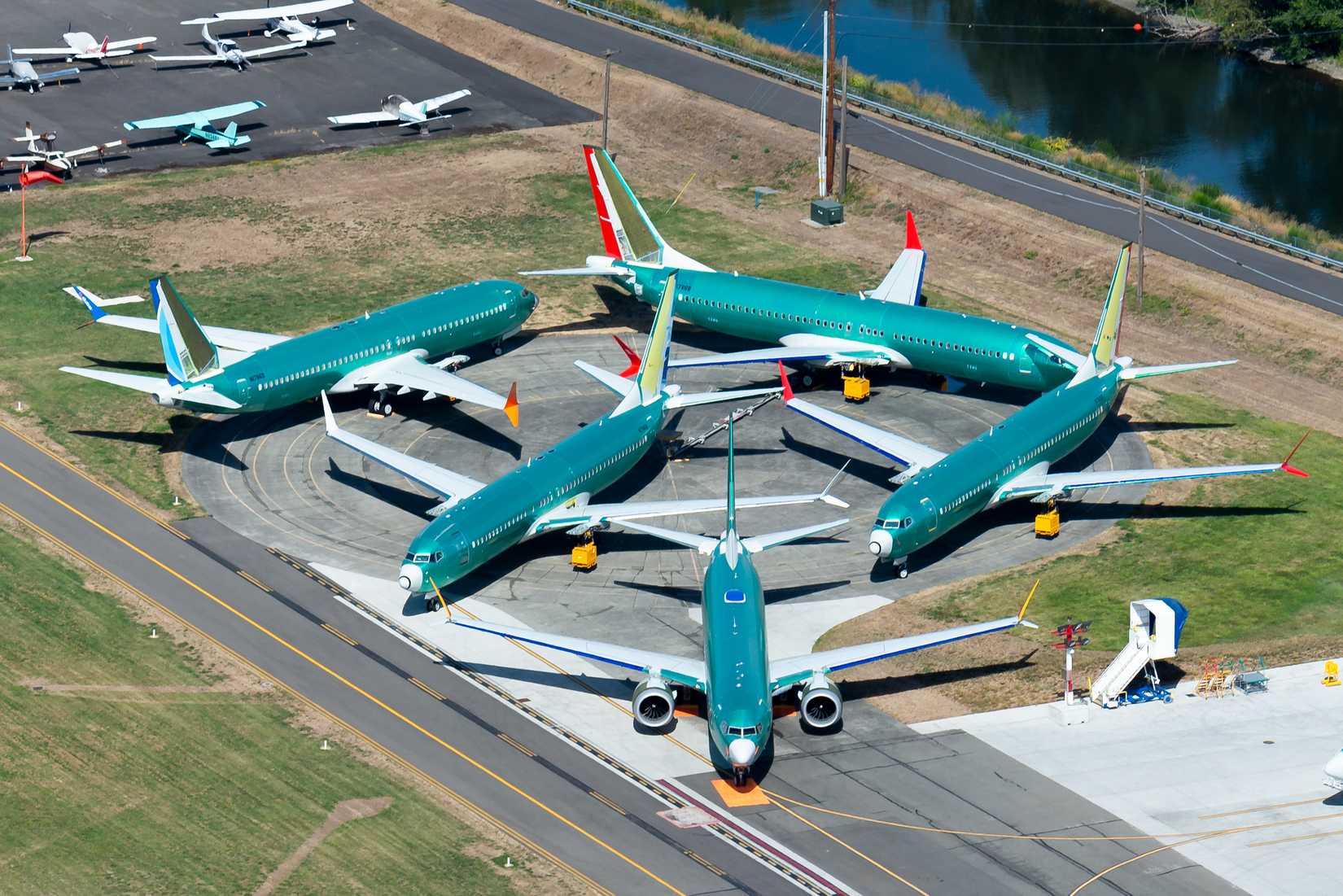 Parked Boeing 737 MAX Jets
