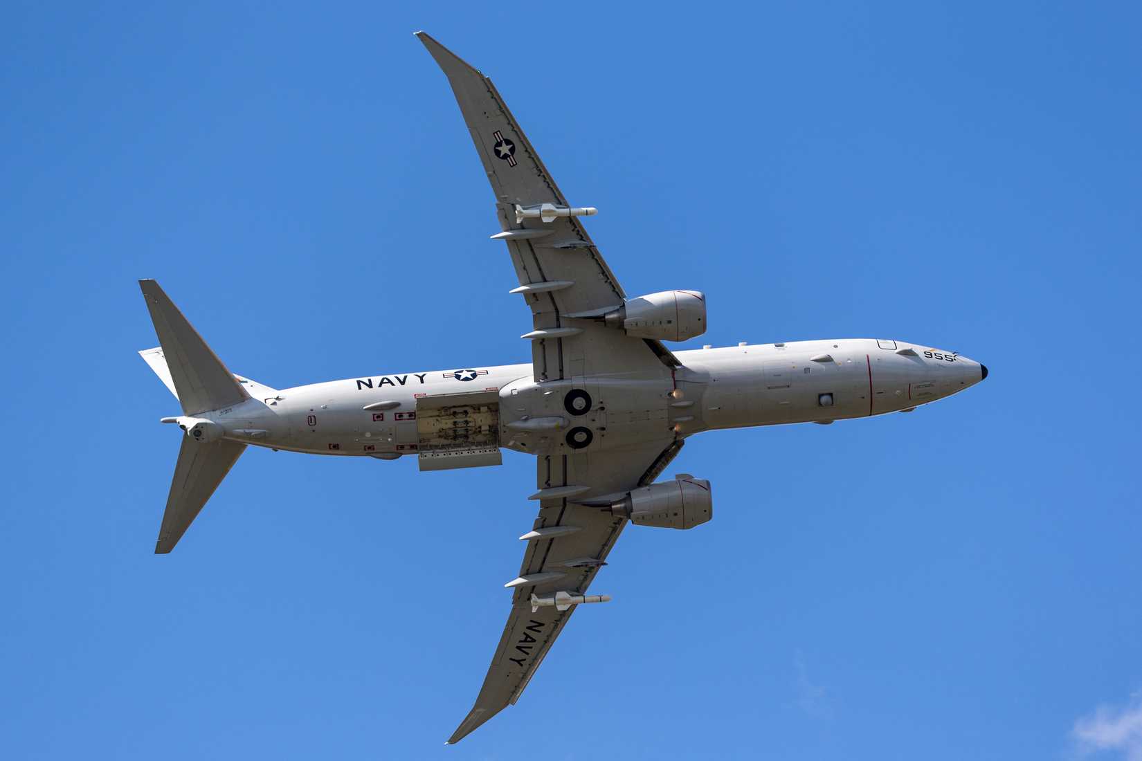Untied States Navy Boeing P-8A Poseidon maritime patrol aircraft. 