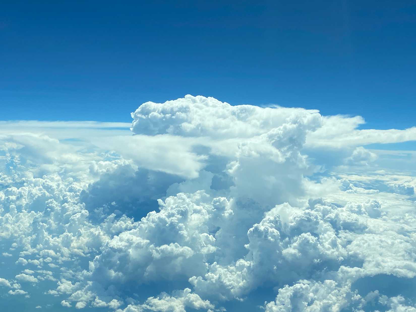 The mature stage of a thunderstorm, featuring a tall anvil top comprised of cumulonimbus clouds