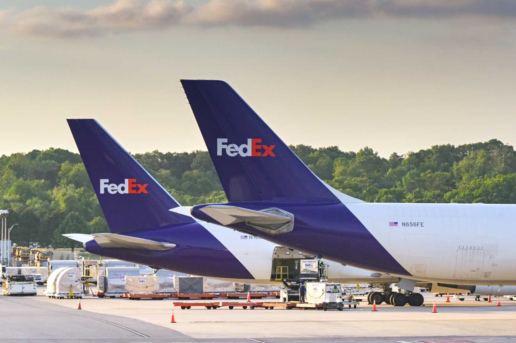 Two FedEx Aircraft Parked
