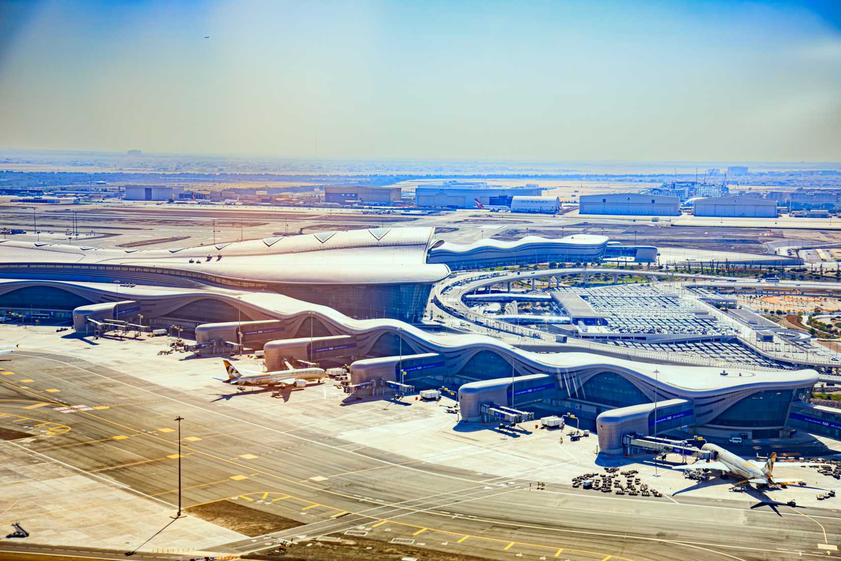 Abu Dhabi, United Arab Emirates, January 14th 2024. Zyed International Airport, aerial view