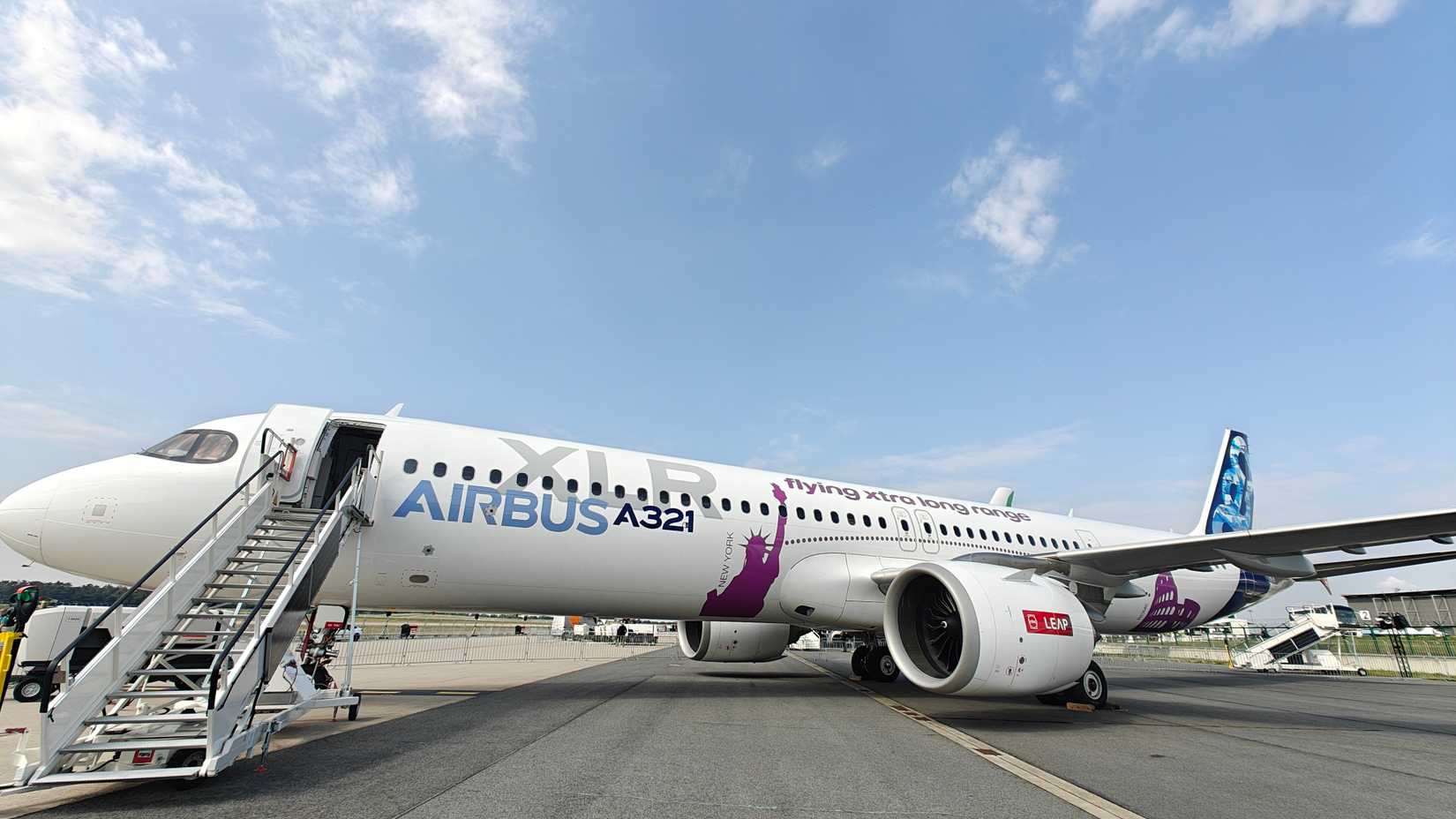 On 5th June, 2024. Airbus A321XLR  narrow-body single-aisle aircraft displayed at ILA Berlin Airshow. 