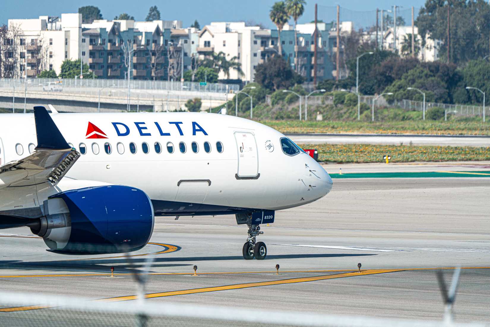 Delta aircraft on the ground at LAX airport