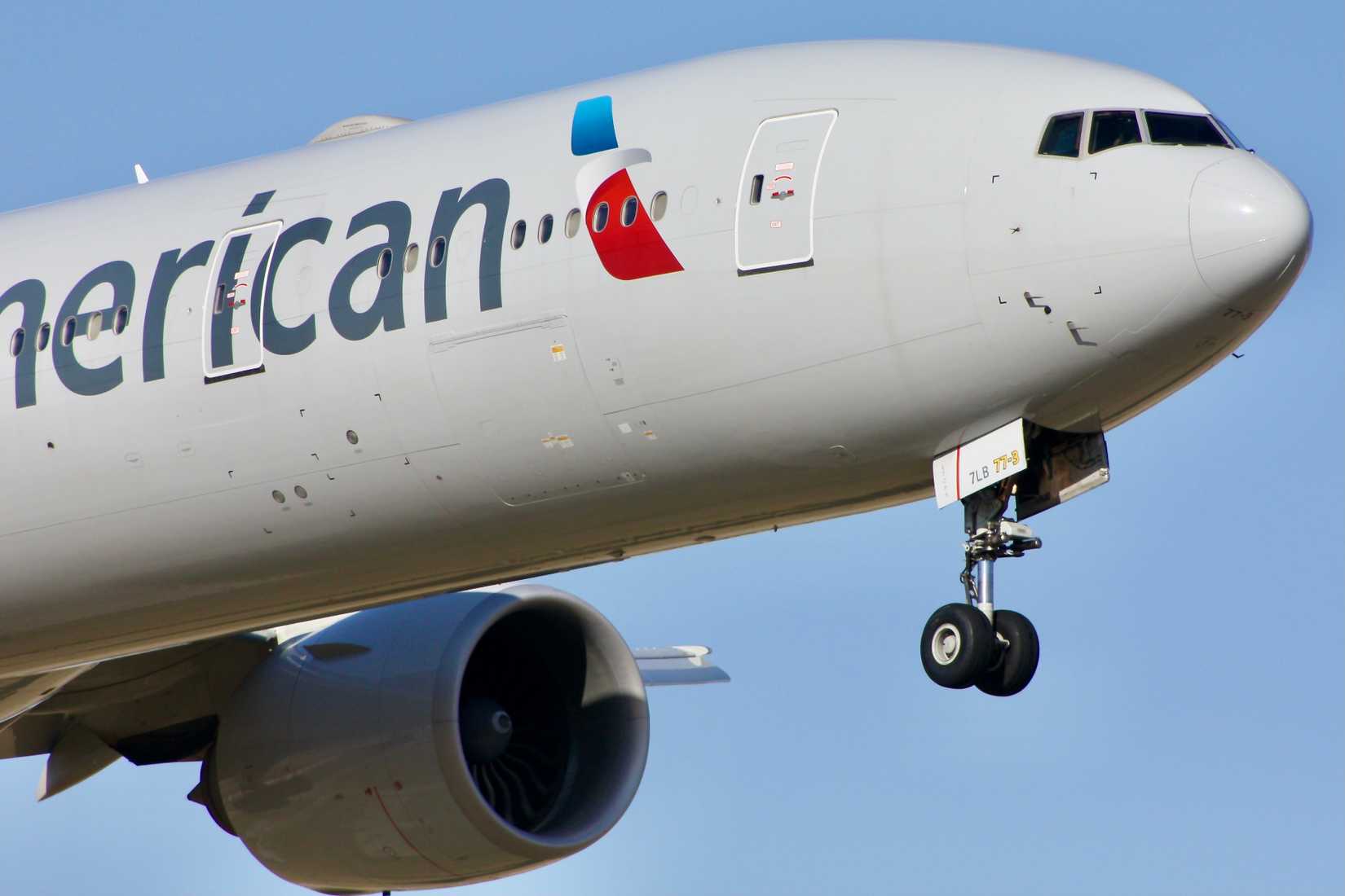 American Airlines Boeing 777-300ER closeup