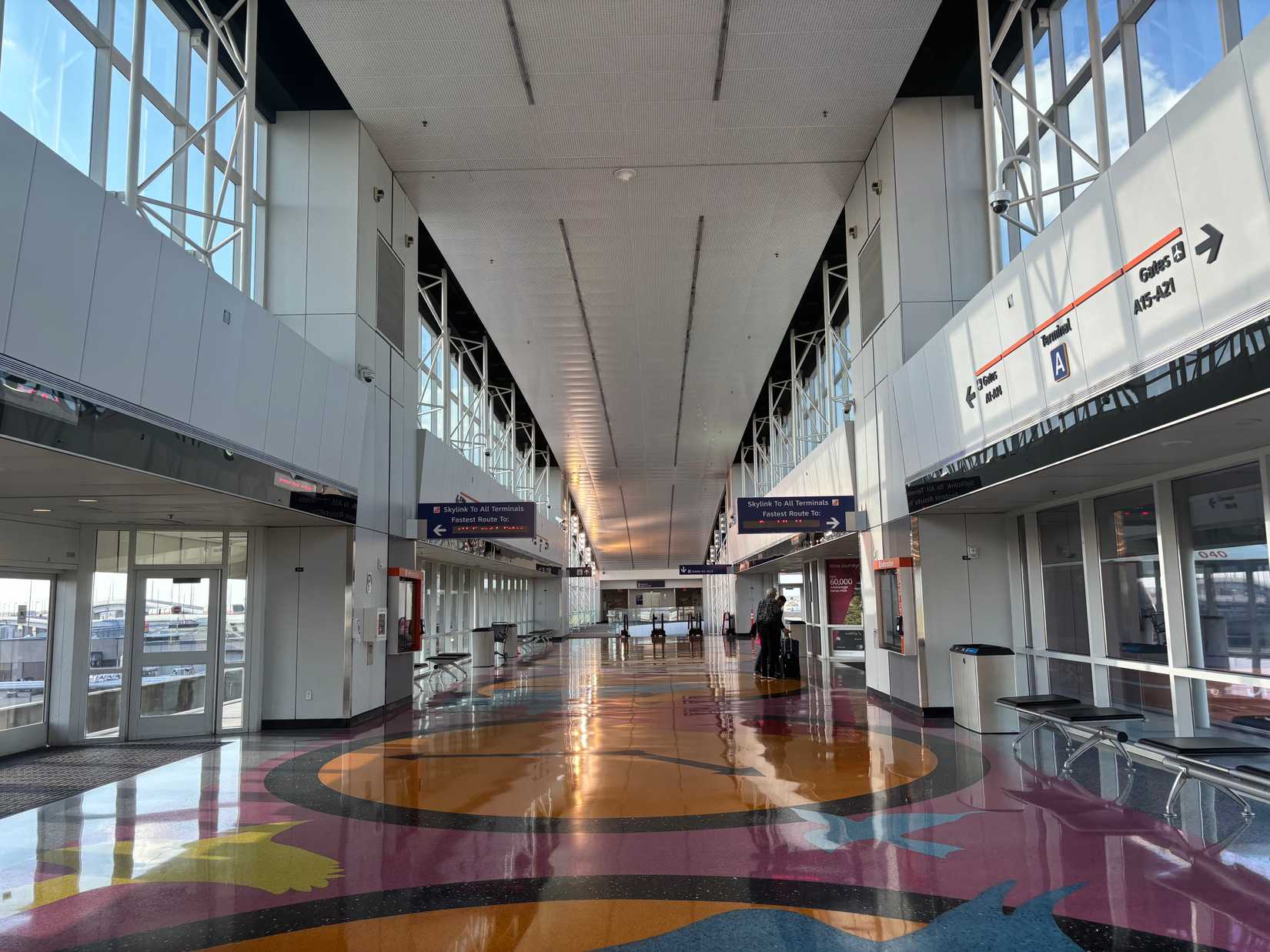 Dallas, TX, USA - Oct, 23, 2024: Skylink train terminal in the Dallas Fort Worth International Airport.