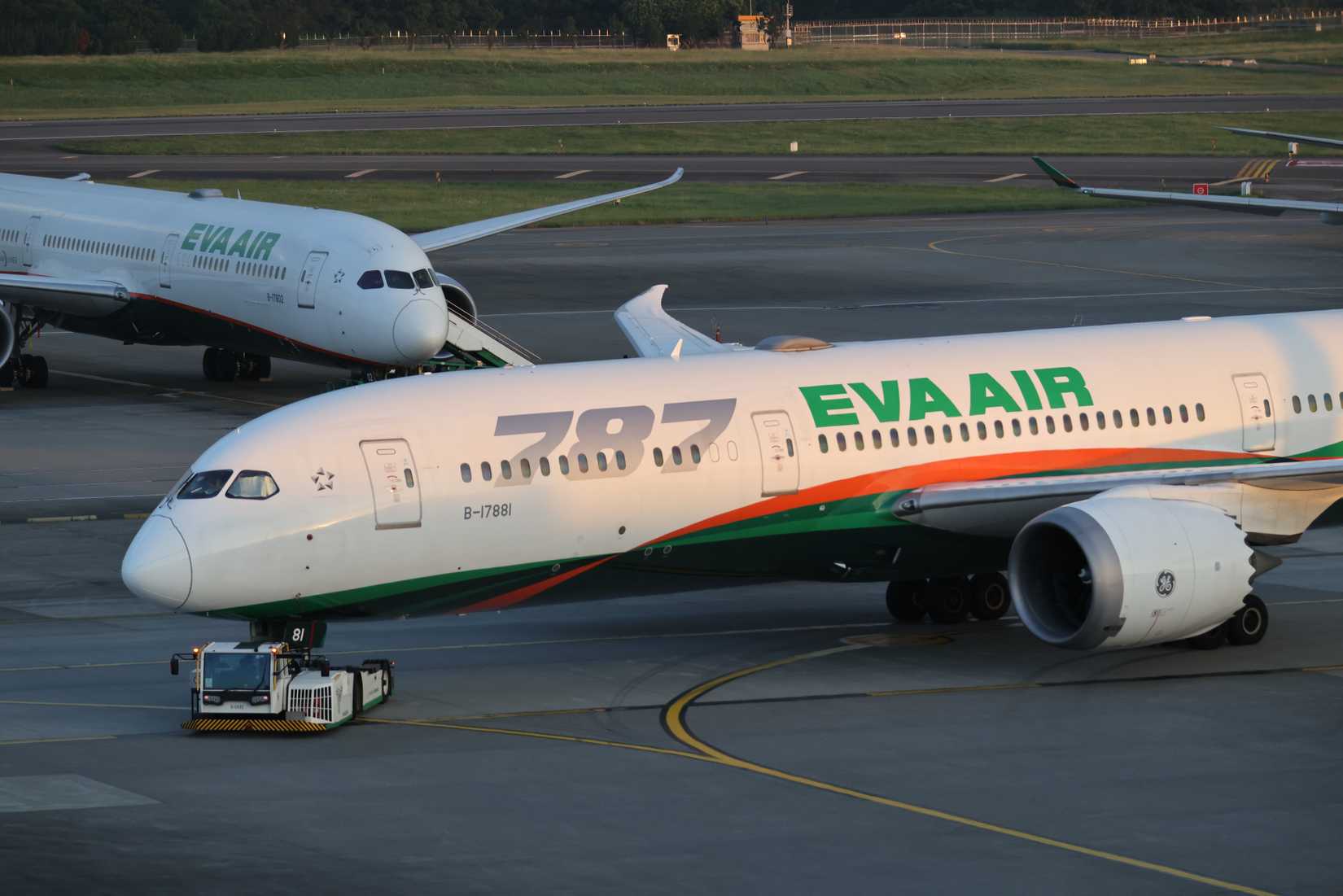 EVA AIr Boeing 787 Being Pushed Back