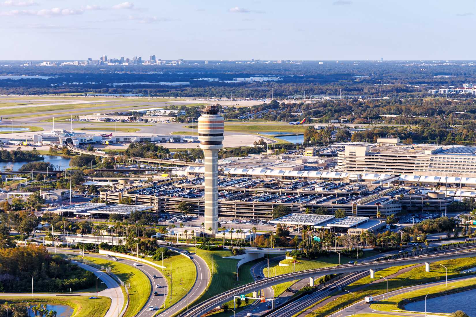 Aerial shot of Orlando Airport (MCO)
