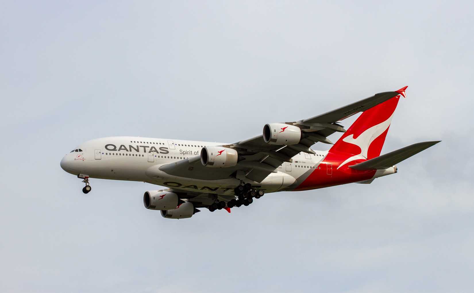 Qantas Airbus A380-800 On Approach