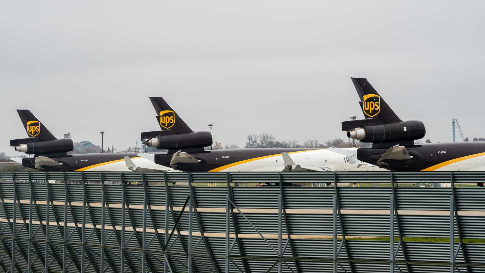 Louisville, Ky, USA – November 20, 2025 - UPS McDonnell Douglas MD-11 aircraft at Louisville Muhammad Ali International Airport (SDF), same model as involved in UPS Airlines Flight 2976 crash