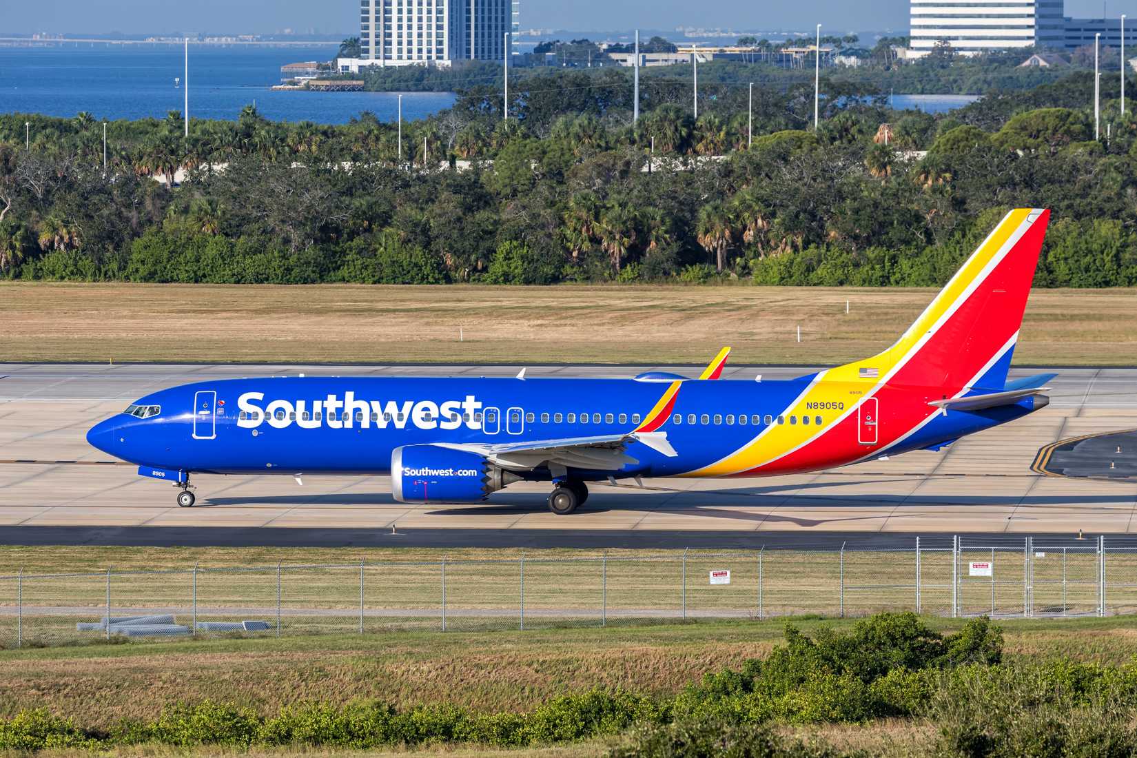 Southwest Airlines Boeing 737 MAX 8 aircraft on the runway 