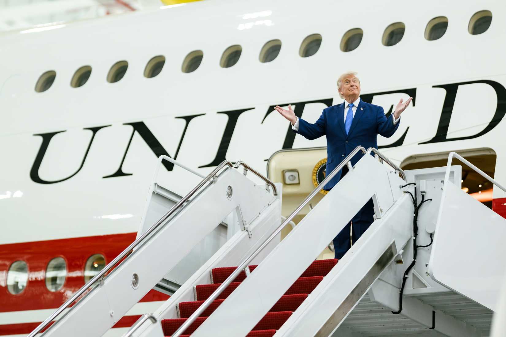 President Donald J. Trump tours the new Air Force One at Joint Base Andrews, Maryland on Friday, June 19, 2026.