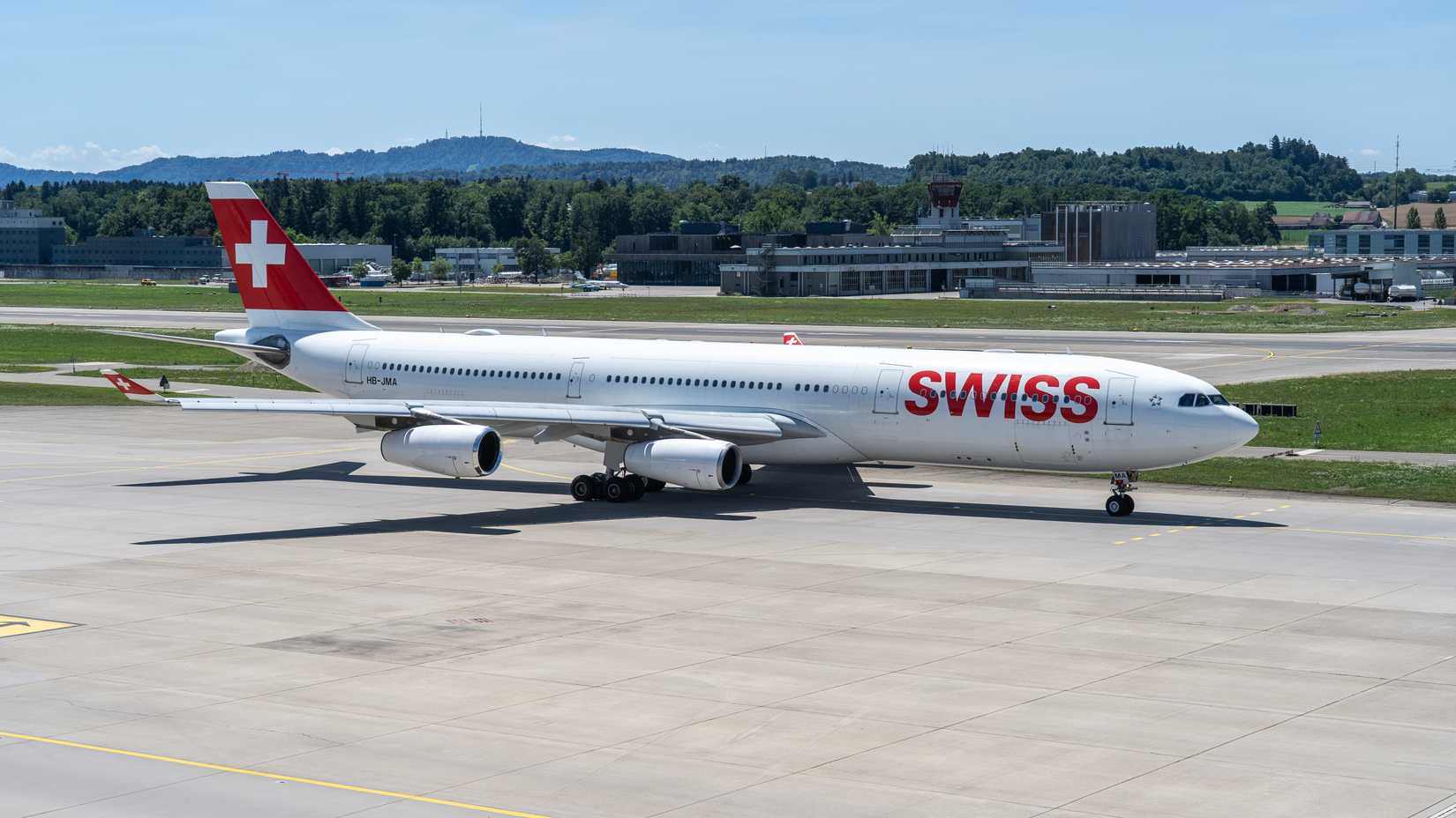 Zurich, Switzerland. July 5, 2026. Swiss International Air Lines Airbus A340 is taxiing at ZRH international airport