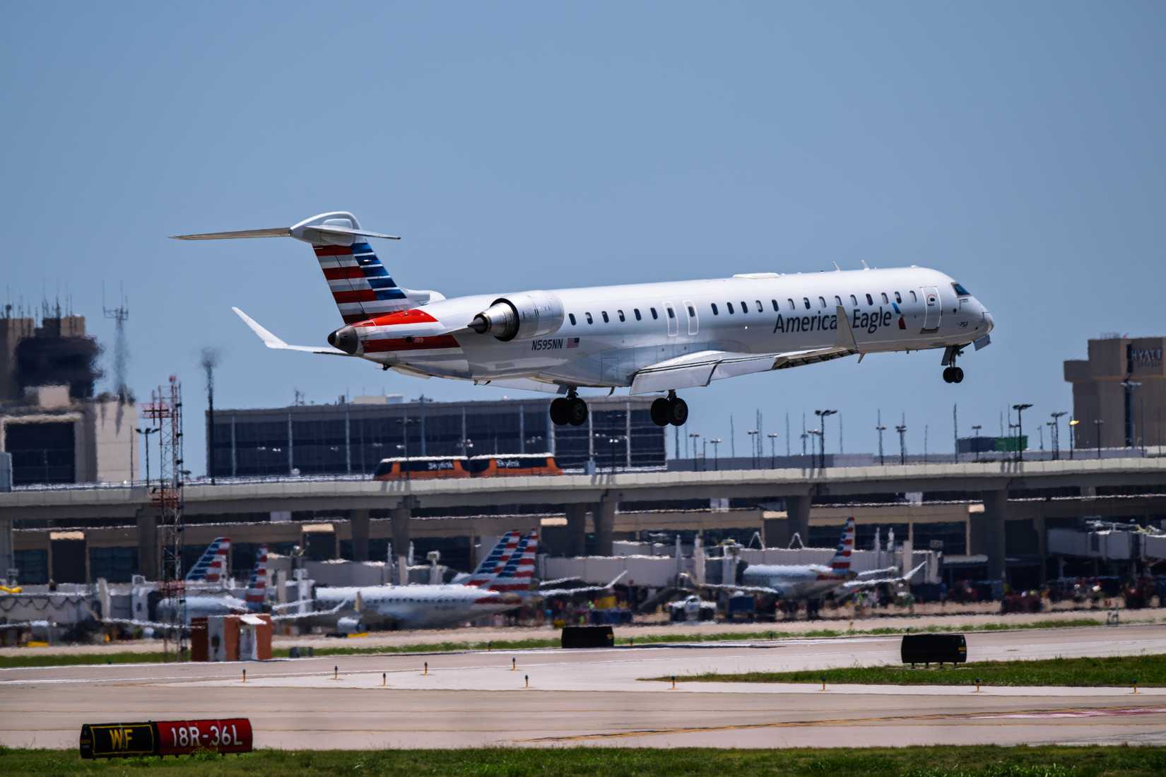 American Eagle Bombardier CRJ900 On Approach