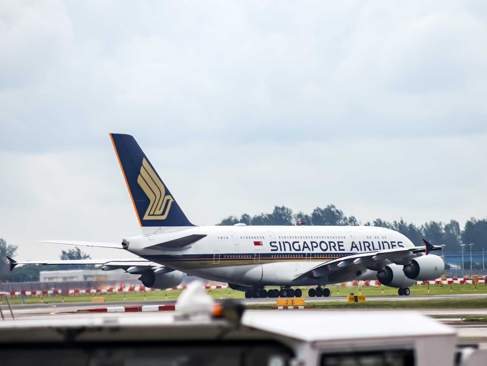 Singapore Airlines A380-800 taxing at Changi Dr David Sing