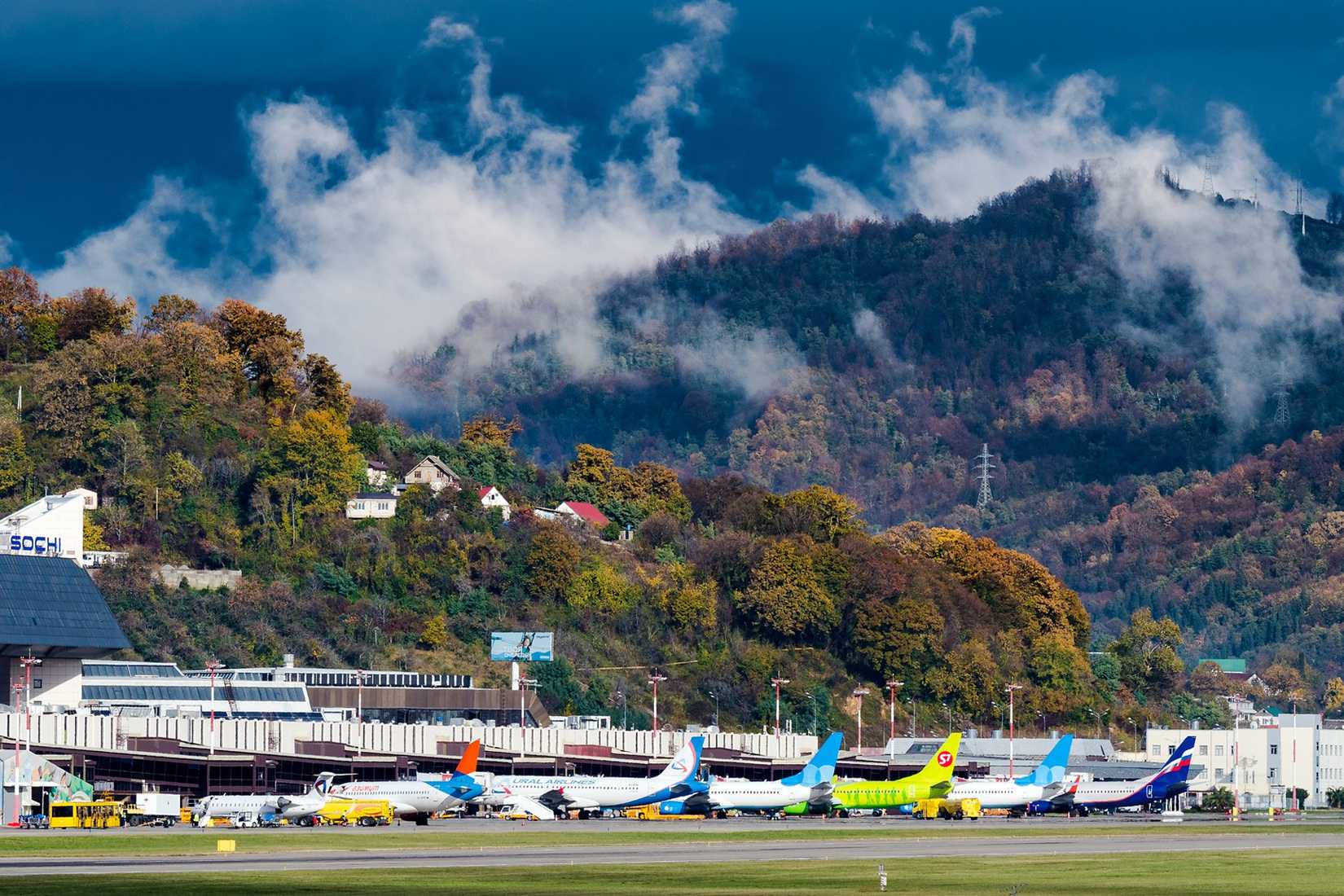 Sochi International Airport in the sun