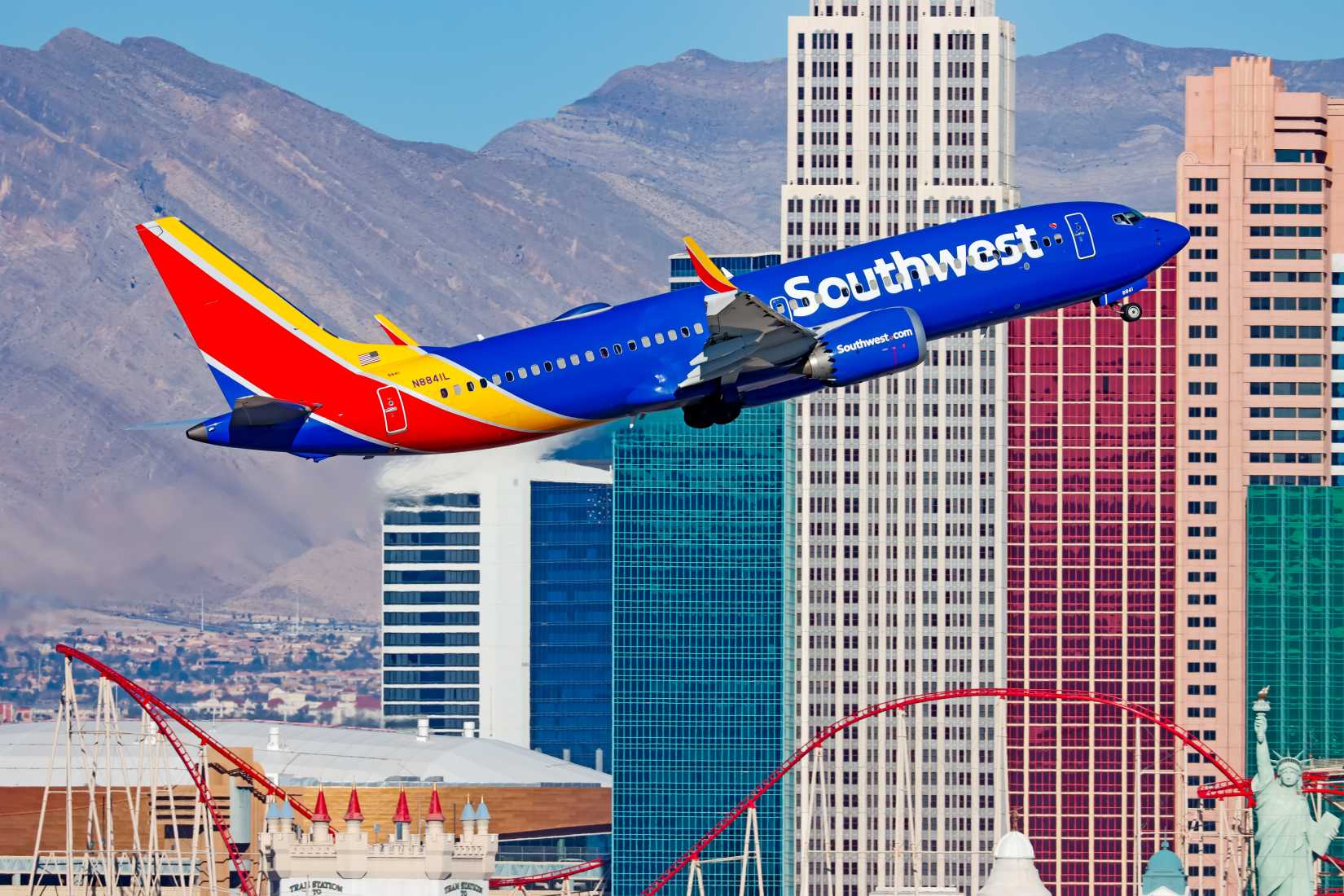 Southwest Airlines departing Las Vegas skyline Ryken Papy